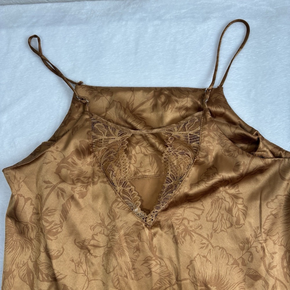 Y2K Stars Above Brown Lace Floral‎ Slip On Dress Women's Small - Picture 7 of 9